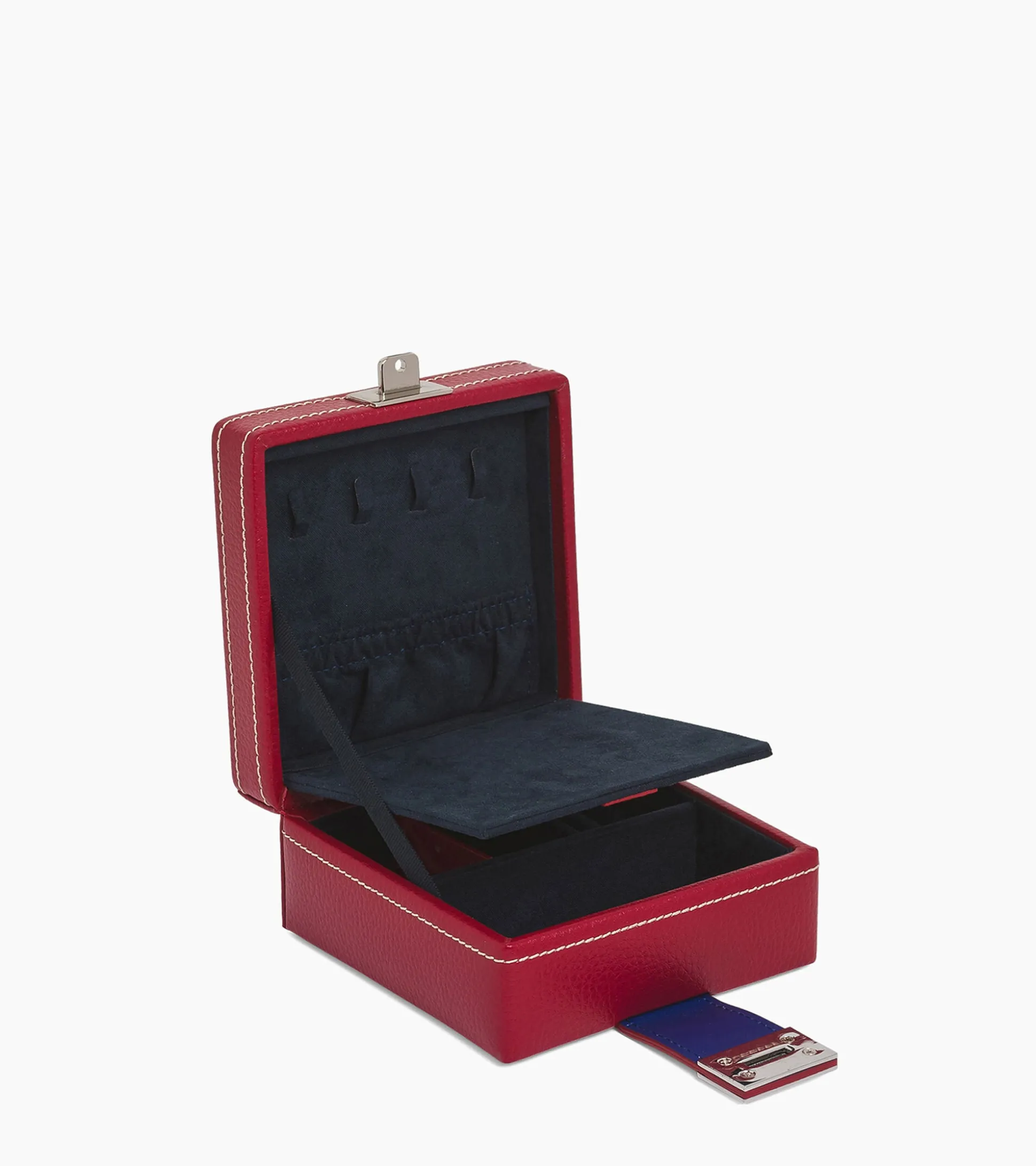 Boite à bijoux de voyage en cuir - Garnet red