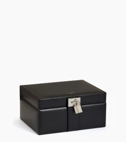 Boite à bijoux moyen modèle en cuir - NOIR 1