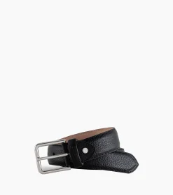 Ceinture homme avec boucle carrée Charles en cuir grainé - Noir