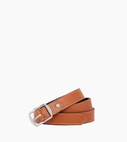 Ceinture réversible femme avec boucle carrée en cuir grainé - Black Brown