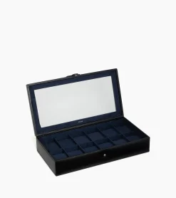 Coffret 12 montres en cuir - Black