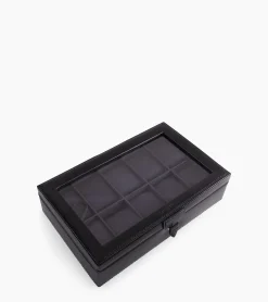 Coffret 10 montres en cuir - Black