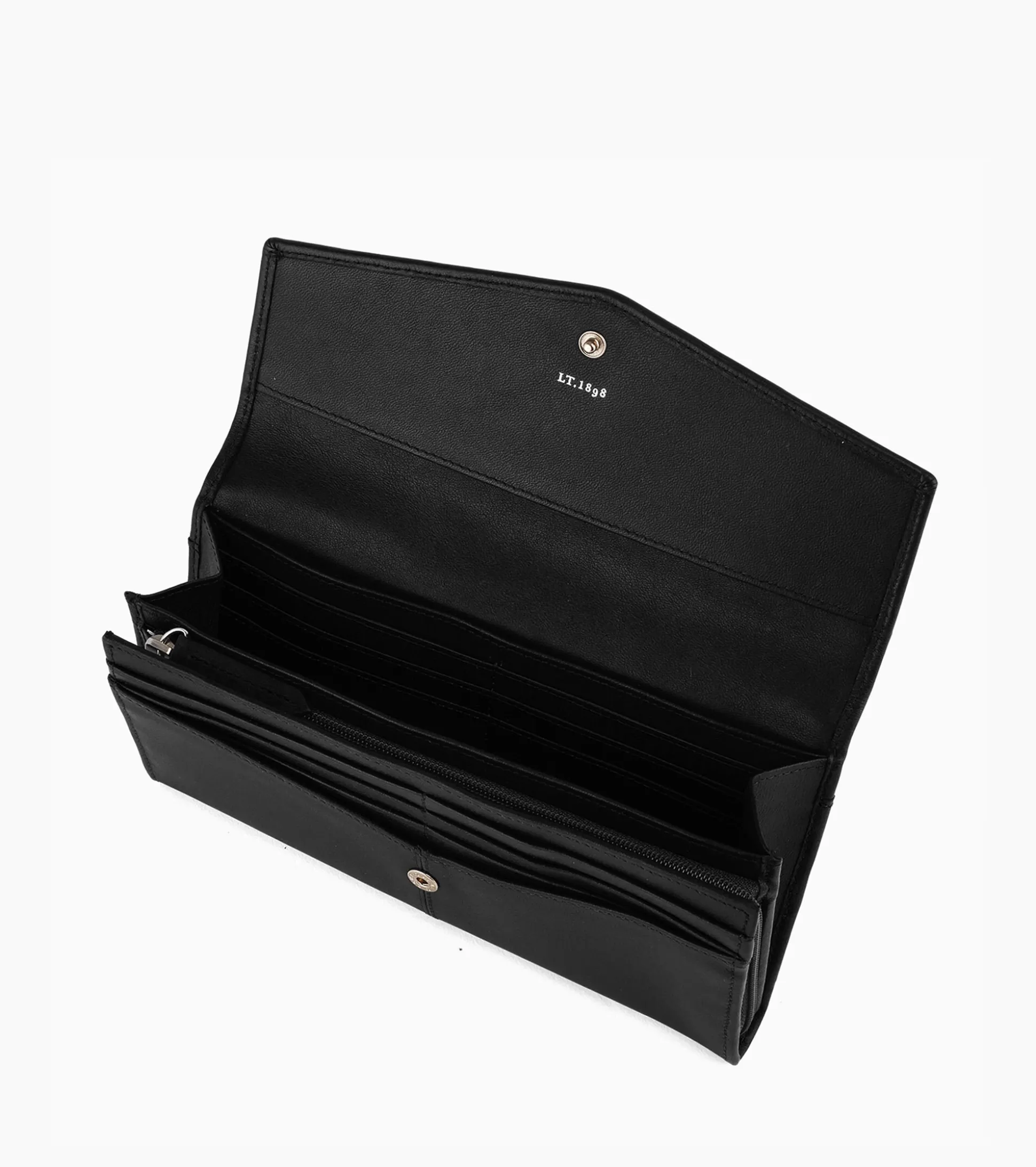 Compagnon zippé Charlotte en cuir lisse - Black
