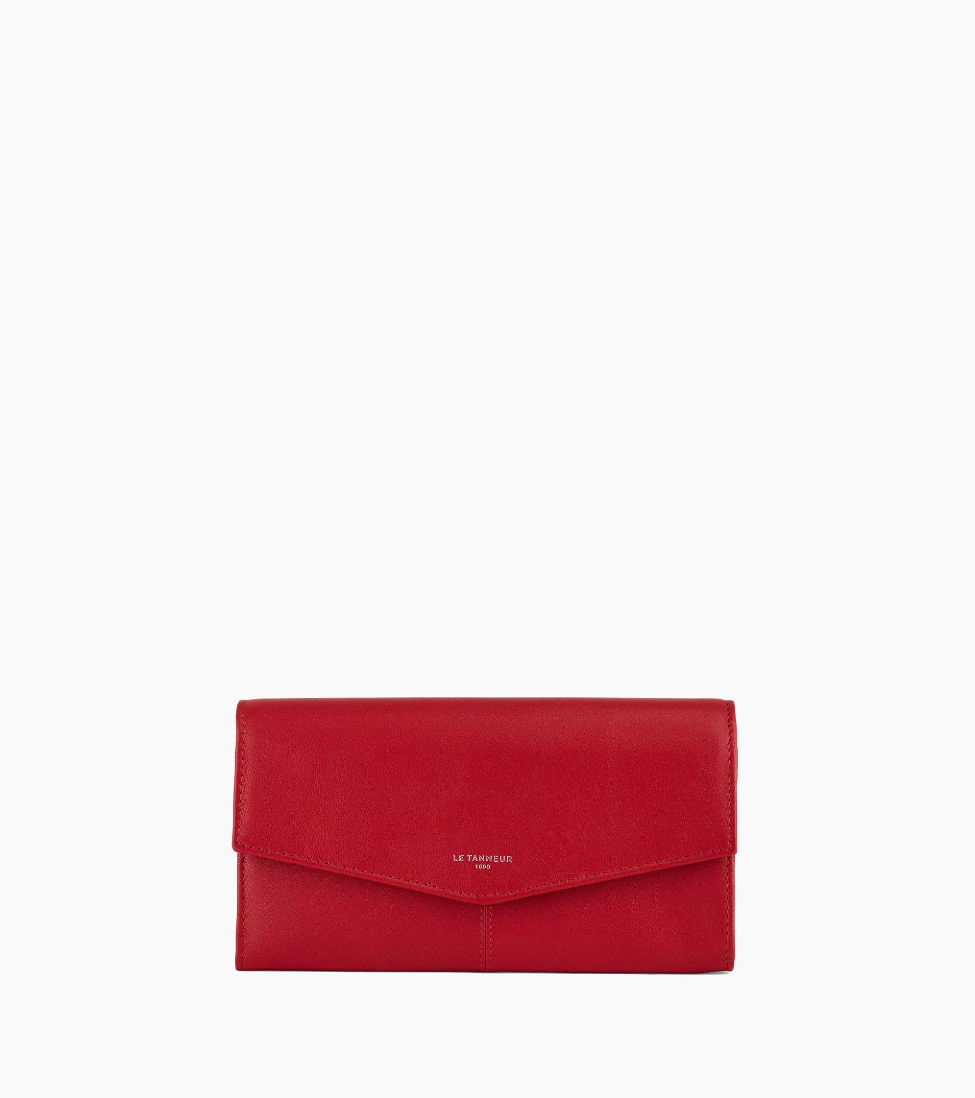Compagnon zippé Charlotte en cuir lisse - Garnet red