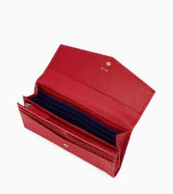 Compagnon zippé Charlotte en cuir lisse - Garnet red