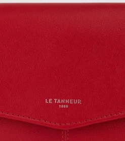 Compagnon zippé Charlotte en cuir lisse - Garnet red