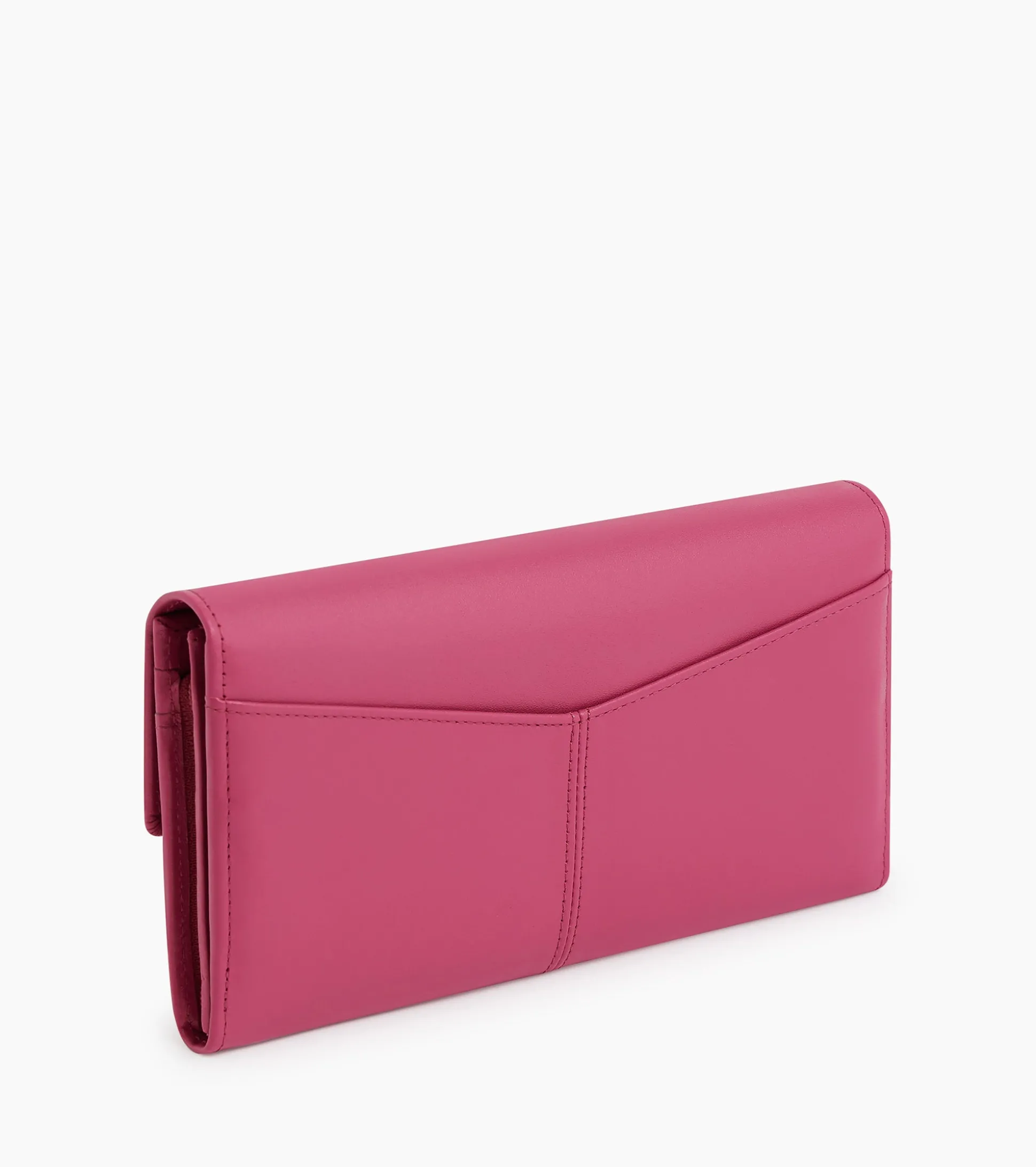 Compagnon zippé Charlotte en cuir lisse - Pink Fuxia