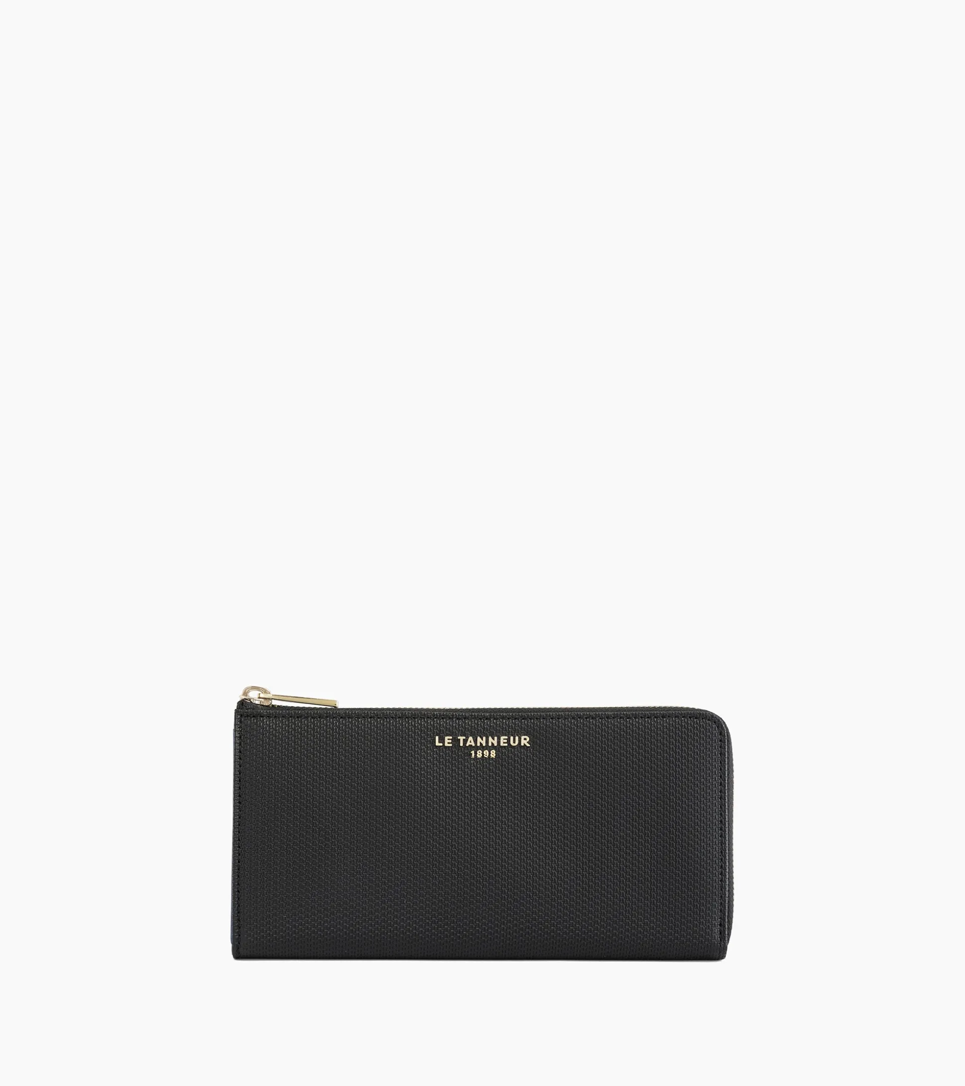 Compagnon zippé Emilie en cuir signature T - Black Le Bleu