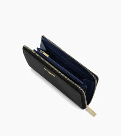 Compagnon zippé Emilie en cuir signature T - Black Le Bleu
