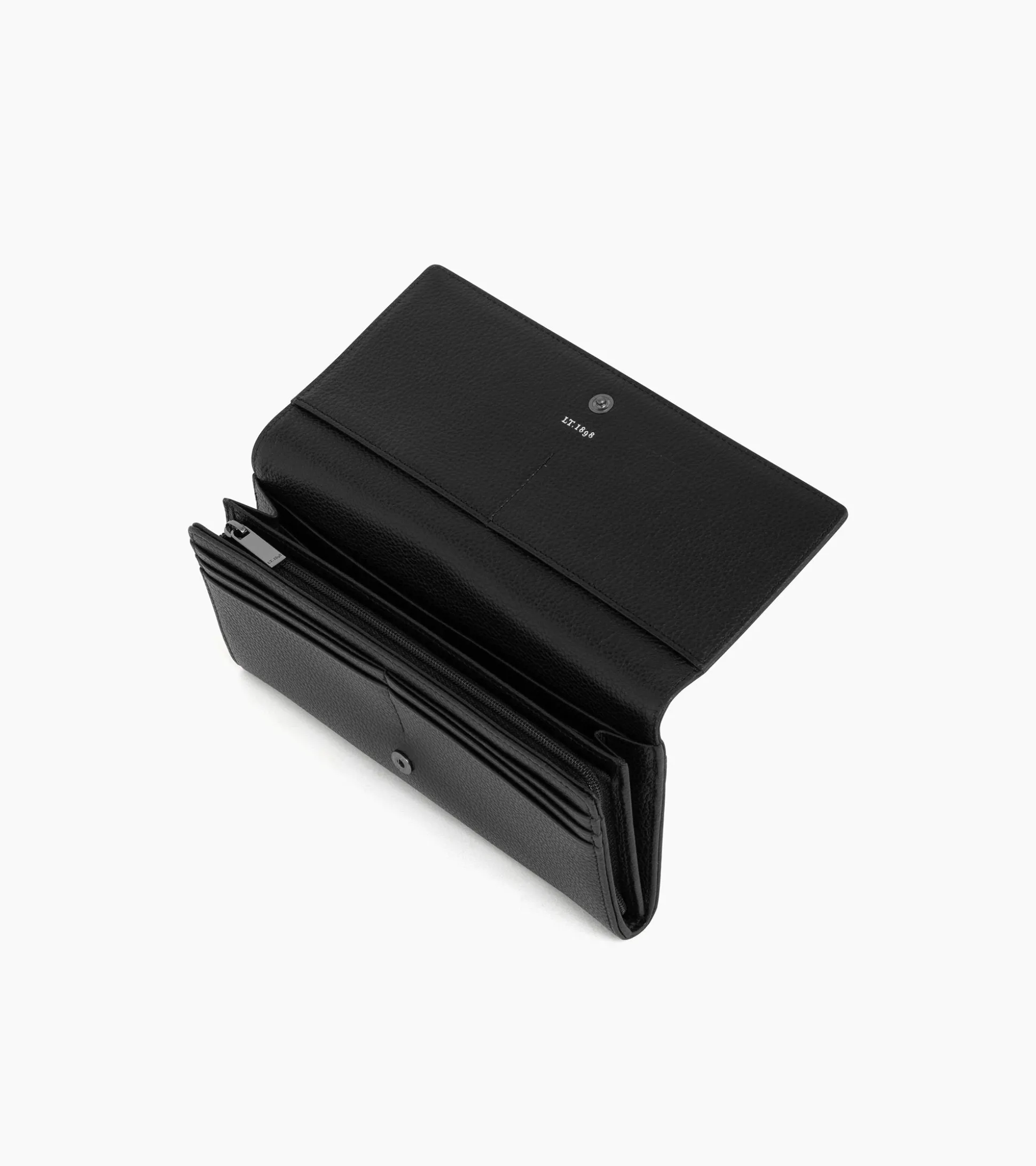 Compagnon zippé Emilie en cuir grainé - Black