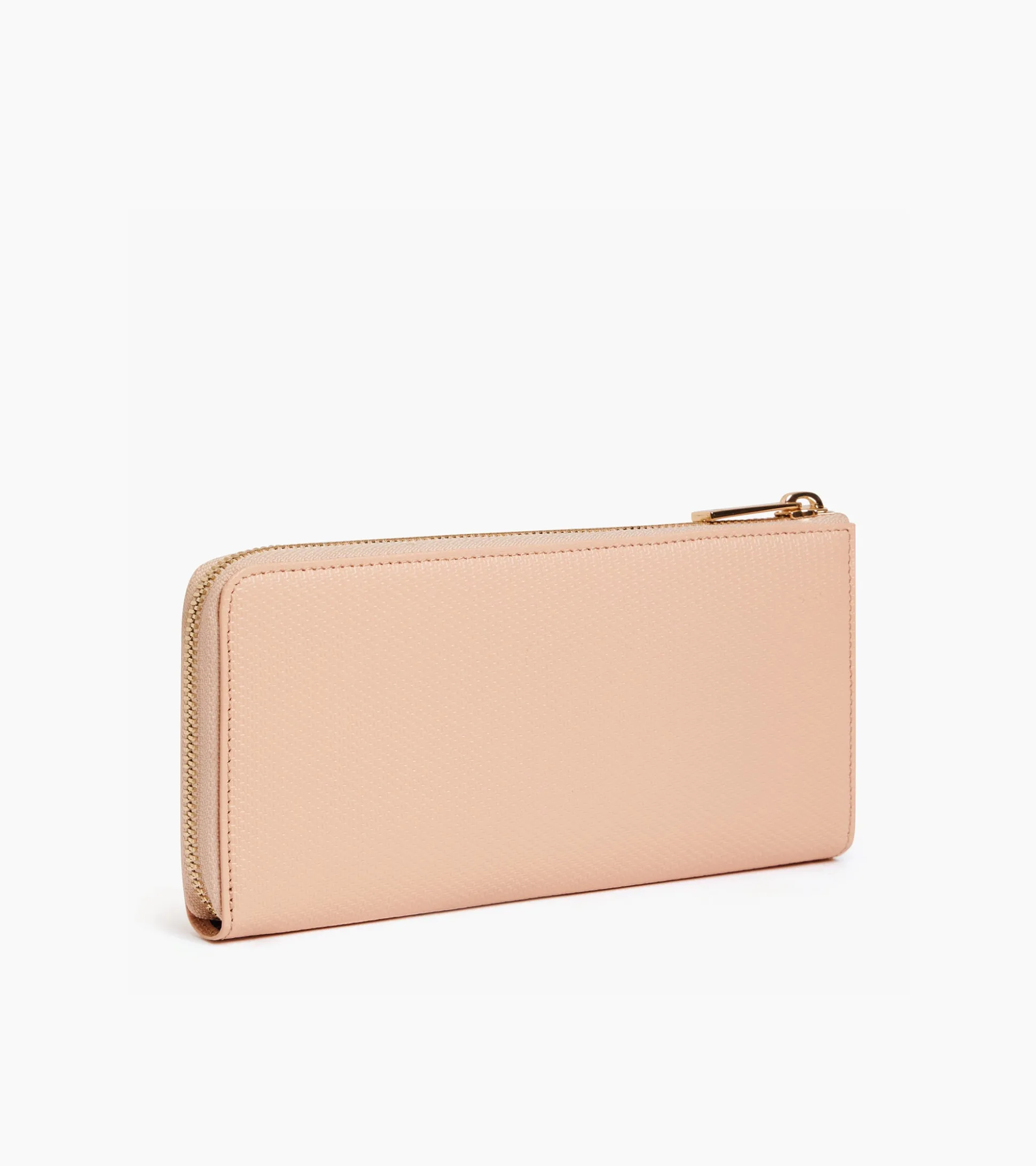 Compagnon zippé Emilie en cuir signature T - ROSE POUDRE