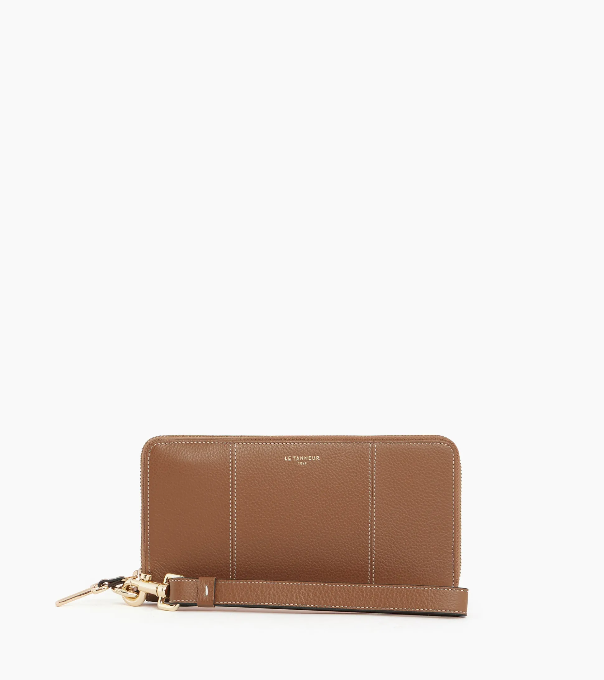 Compagnon zippé Juliette en cuir grainé - Brown Tan