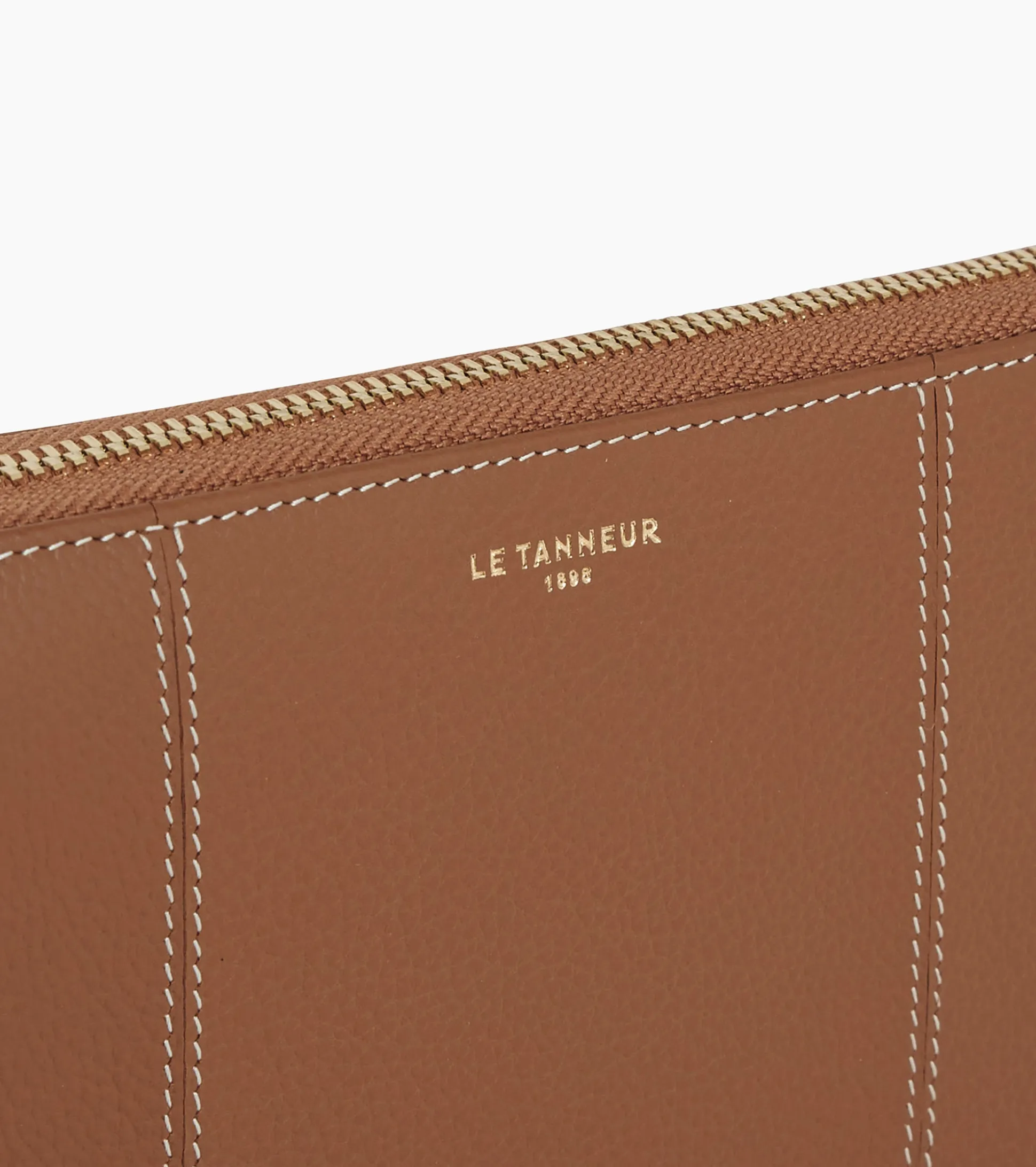 Compagnon zippé Juliette en cuir grainé - Brown Tan
