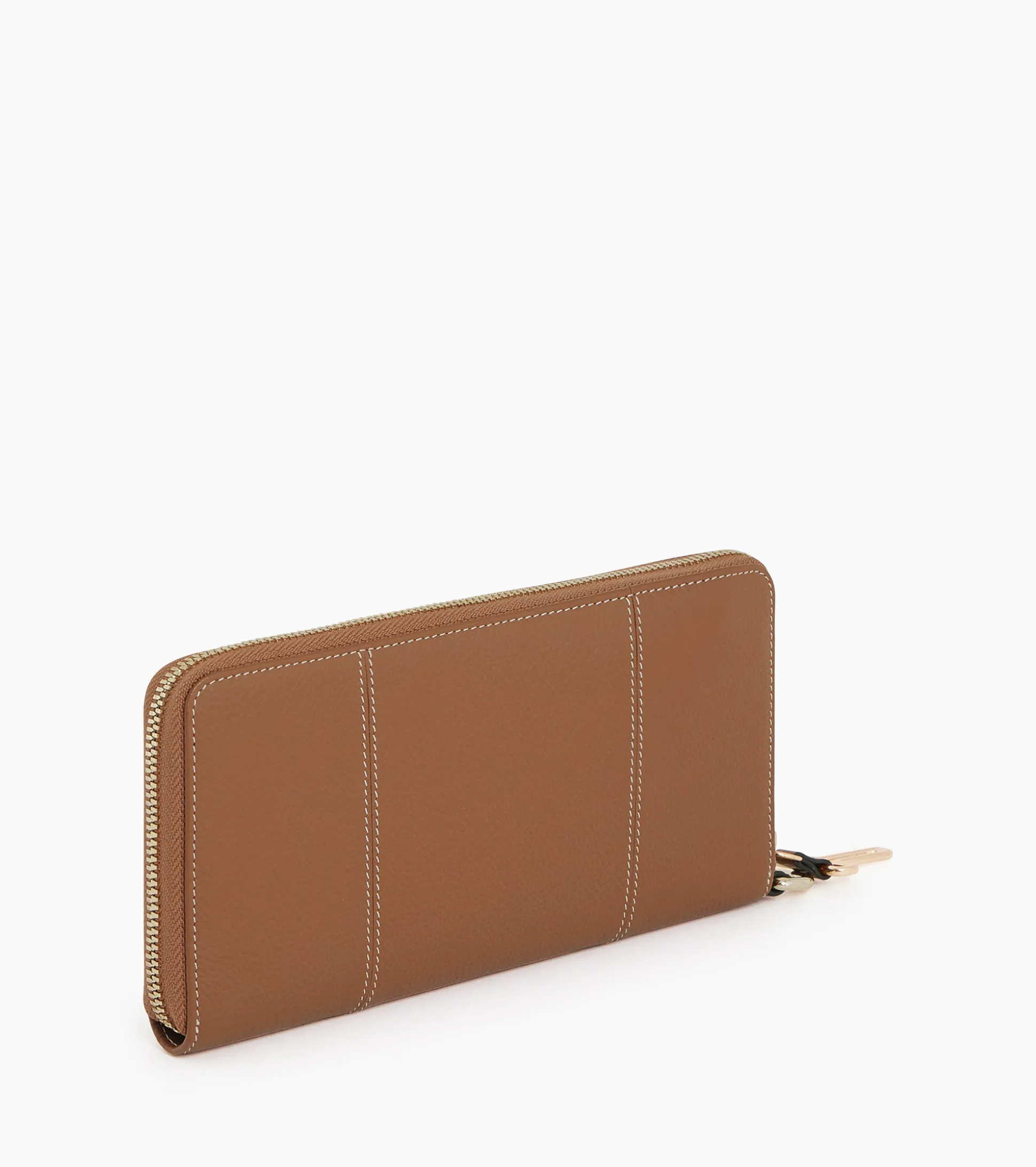 Compagnon zippé Juliette en cuir grainé - Brown Tan