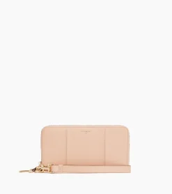 Compagnon zippé Juliette en cuir grainé - ROSE POUDRE