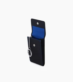 Etui clés à rabat Charles en cuir grainé - Black Le Bleu