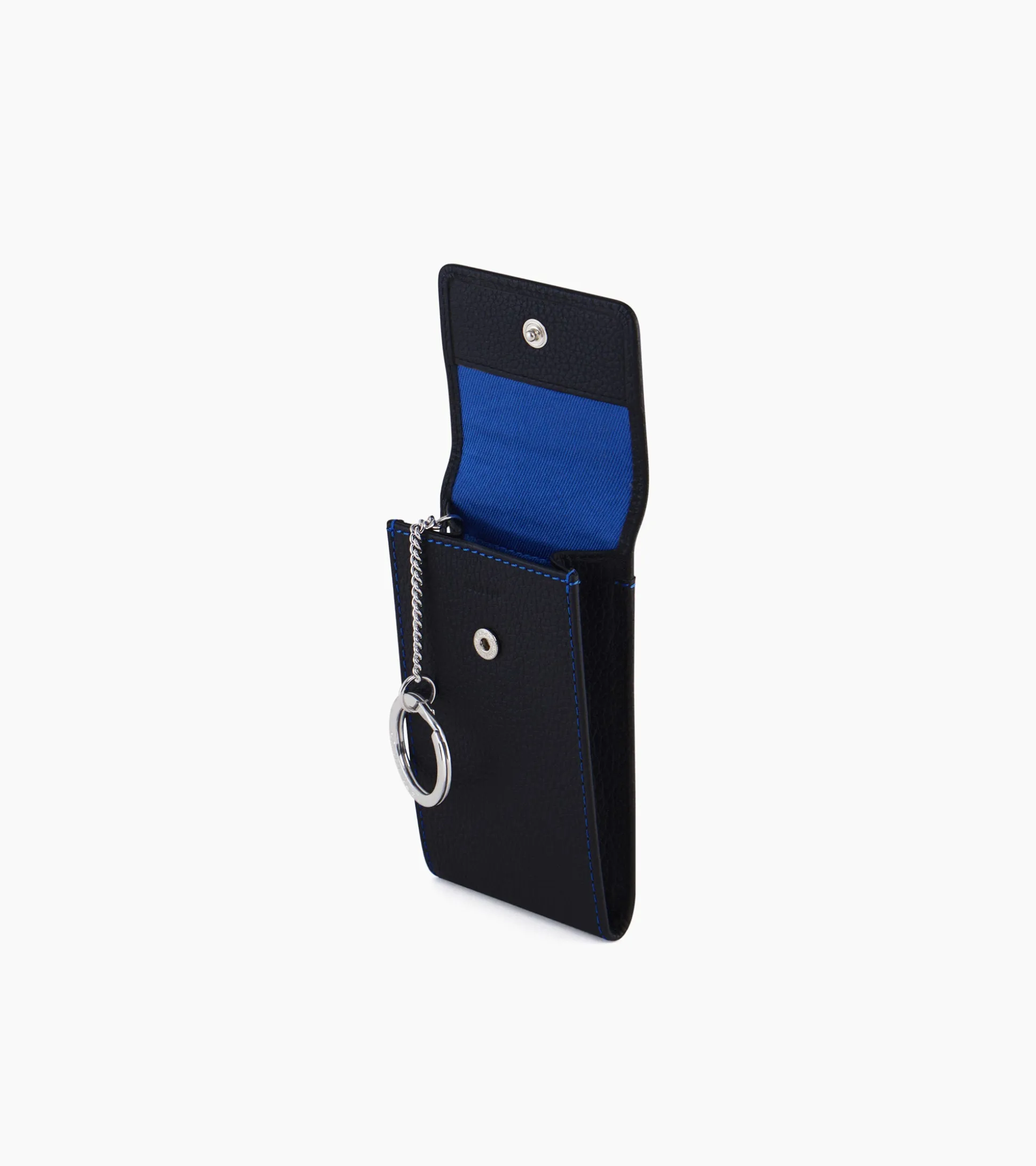 Etui clés à rabat Charles en cuir grainé - Black Le Bleu