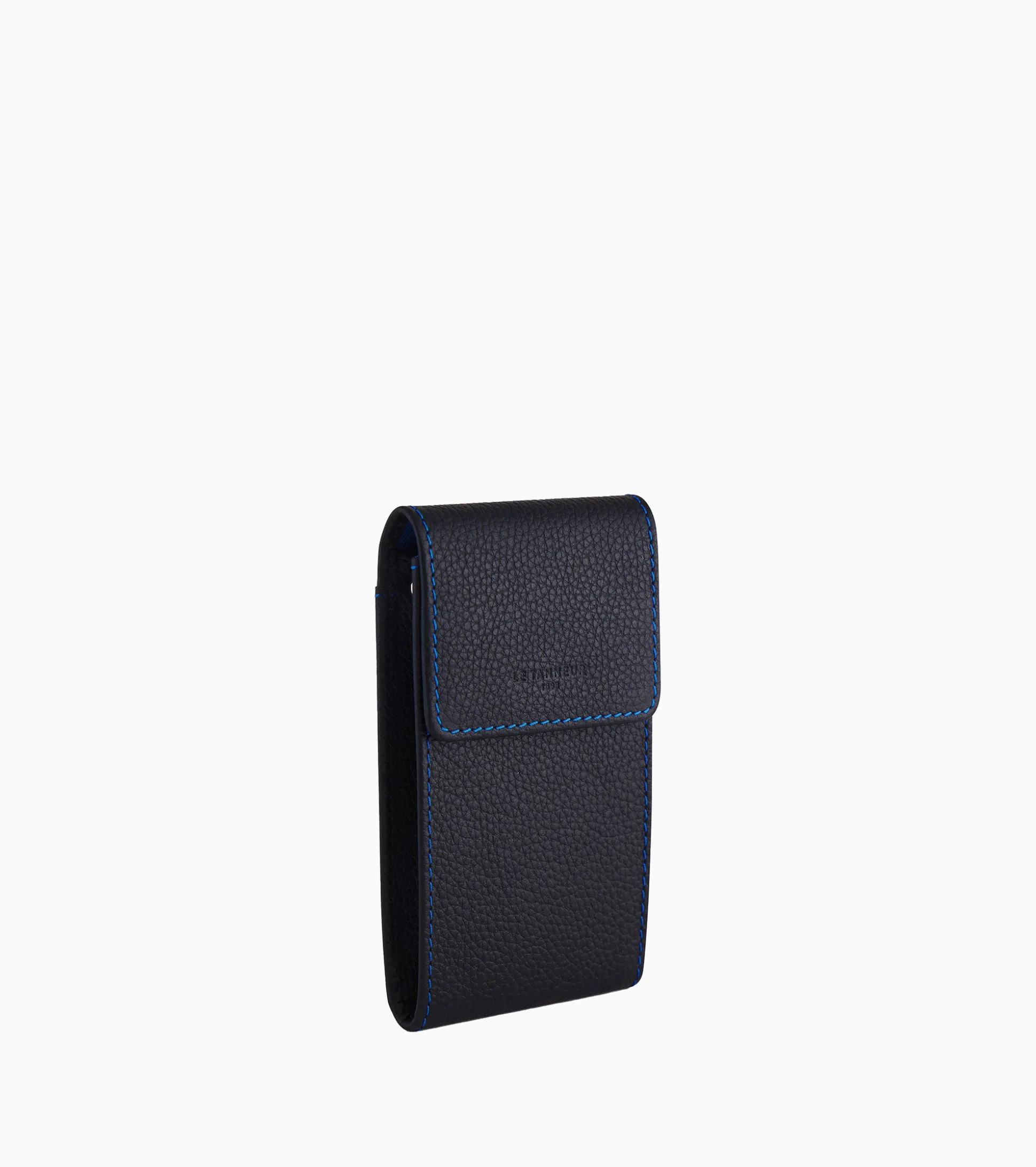 Etui clés à rabat Charles en cuir grainé - Black Le Bleu
