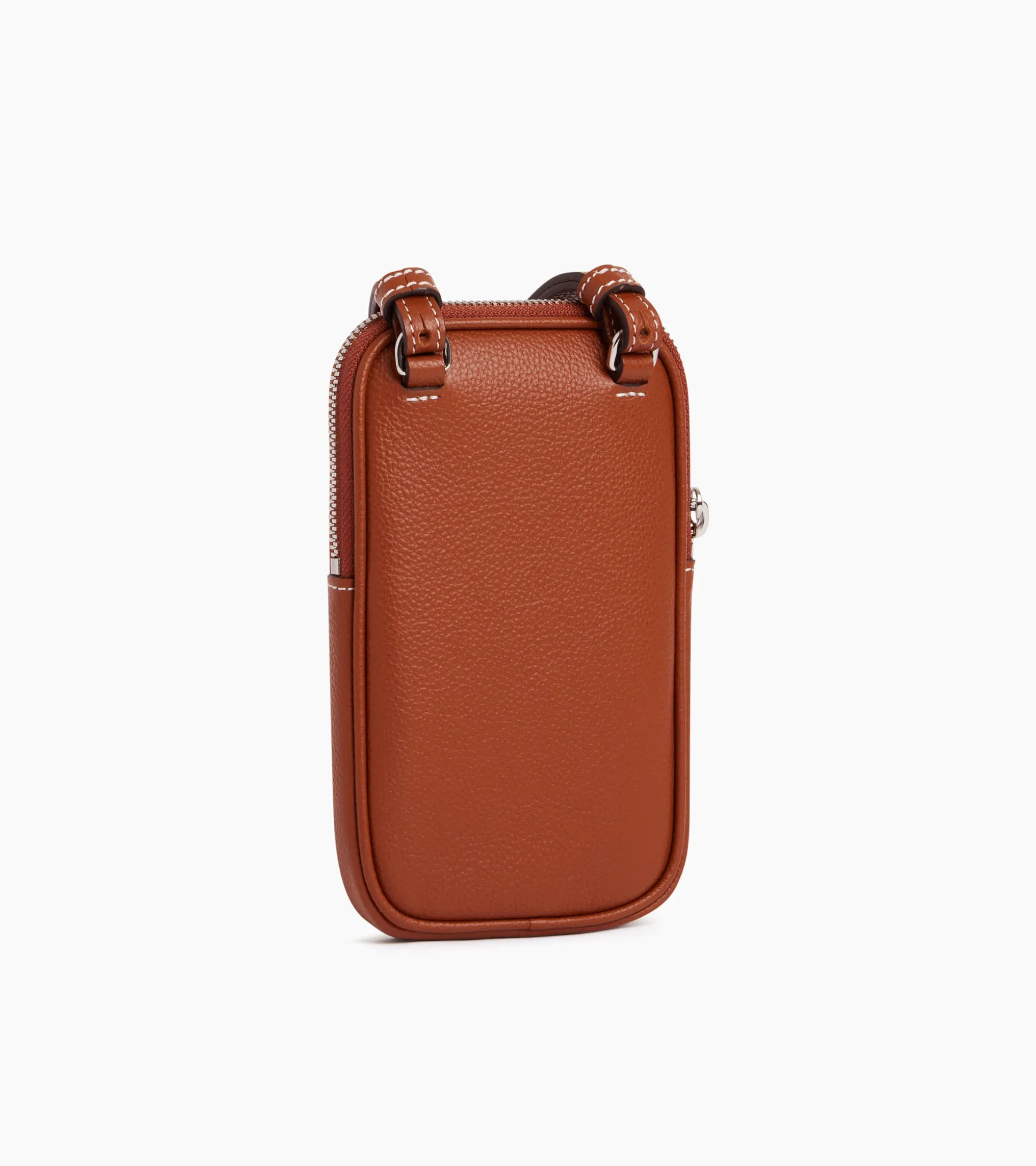 Etui téléphone Emile en cuir grainé - Mahogany Brown