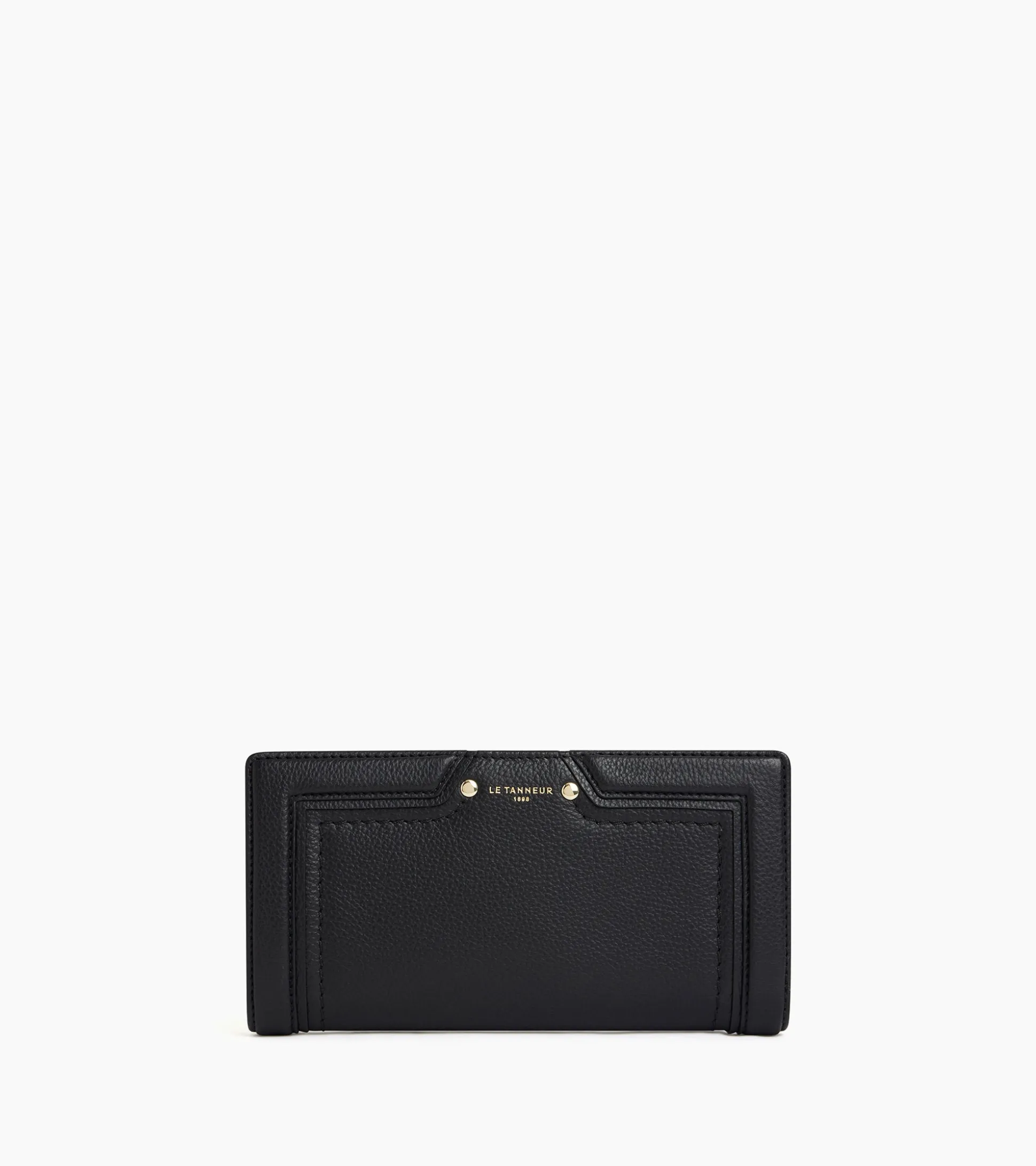 Grand portefeuille Ella en cuir grainé - Black