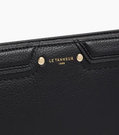 Grand portefeuille Ella en cuir grainé - Black