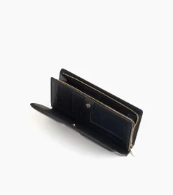 Grand portefeuille Ella en cuir grainé - Black
