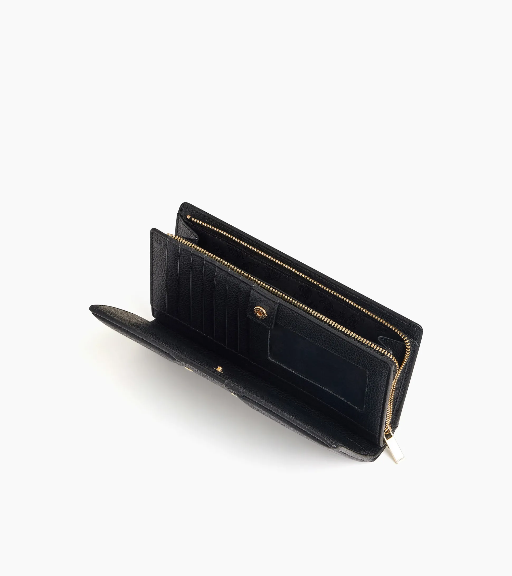 Grand portefeuille Ella en cuir grainé - Black