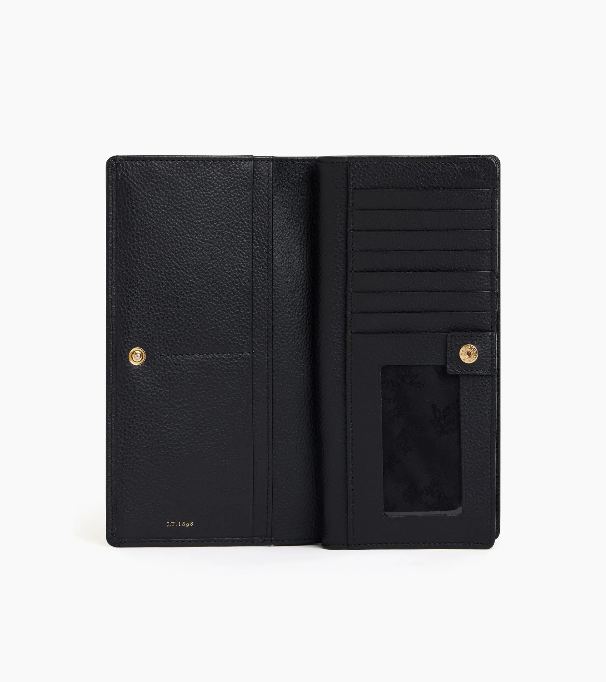 Grand portefeuille Ella en cuir grainé - Black