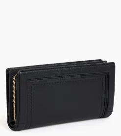 Grand portefeuille Ella en cuir grainé - Black