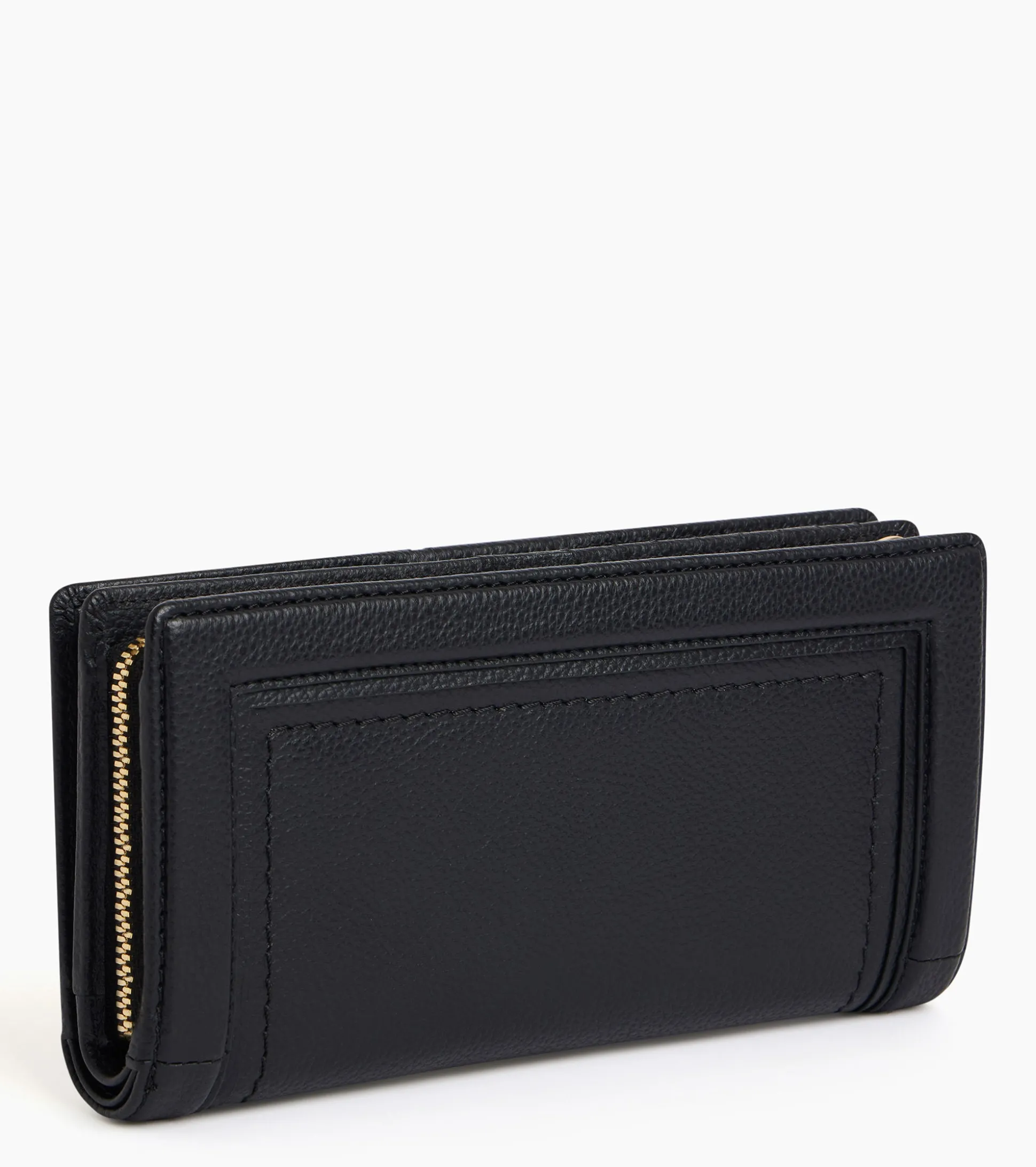 Grand portefeuille Ella en cuir grainé - Black