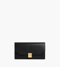 Grand portefeuille Rose en cuir lisse - Black