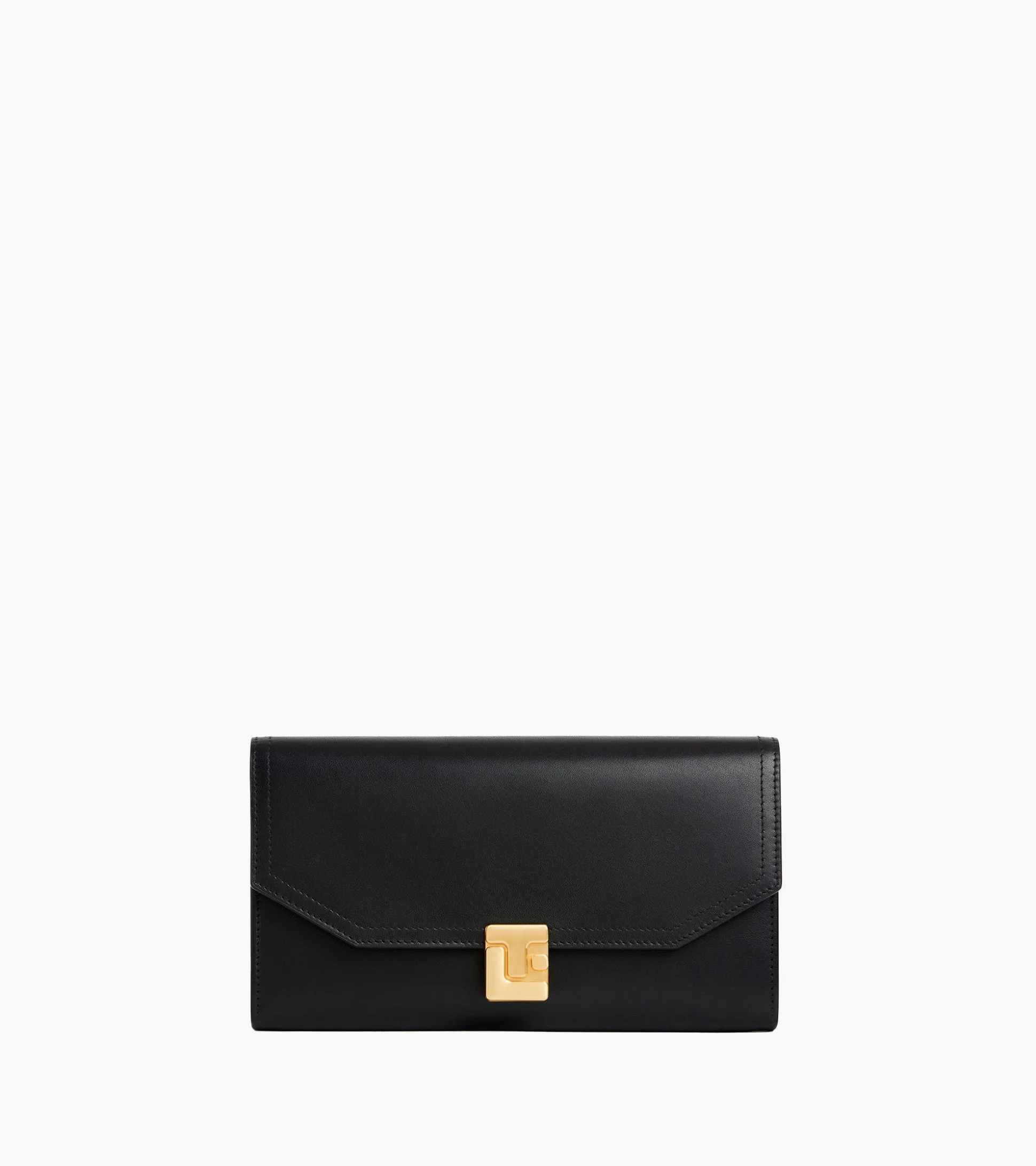 Grand portefeuille Rose en cuir lisse - Black