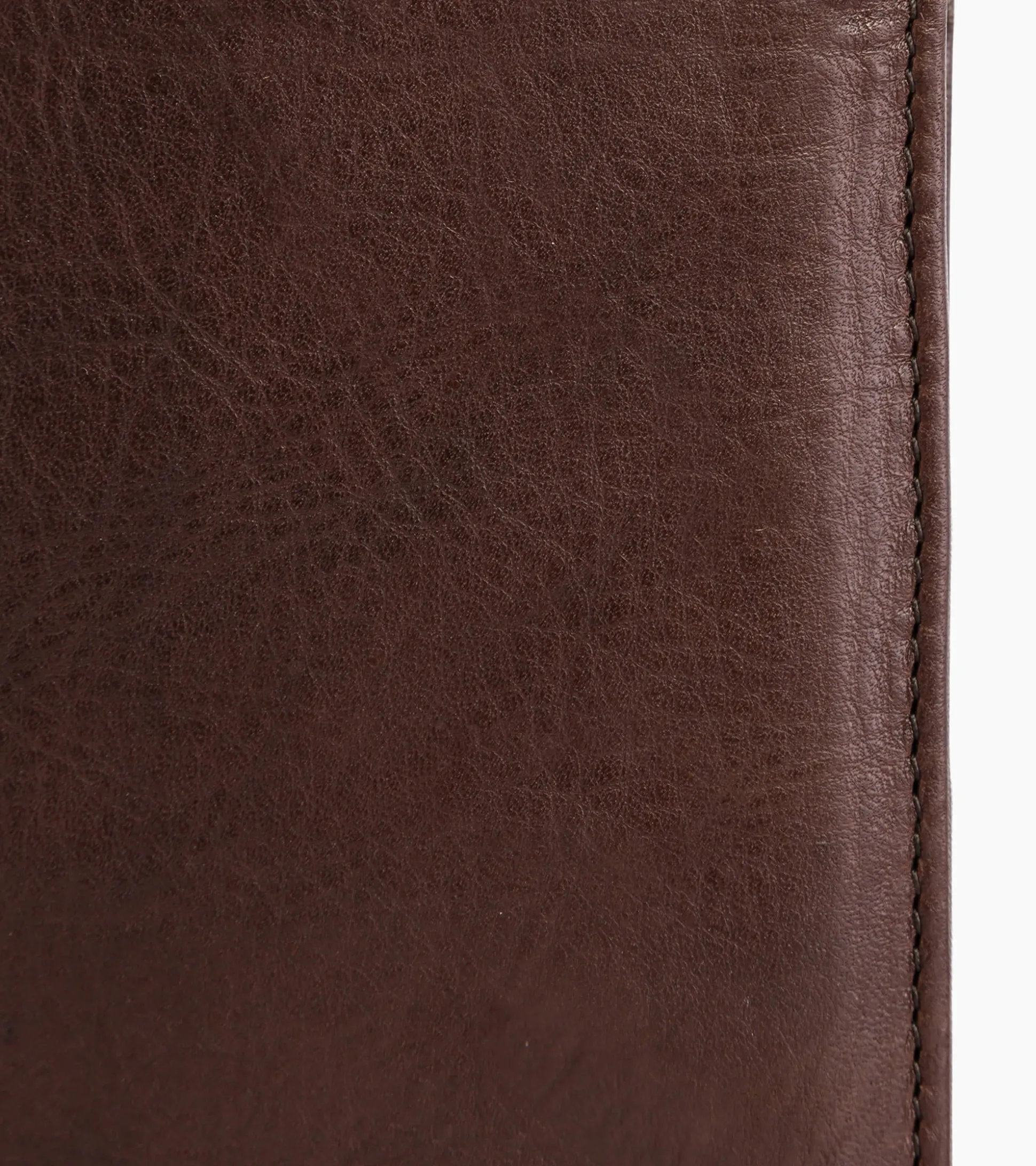 Grand portefeuille vertical zippé 3 volets Gary en cuir huilé - Brown