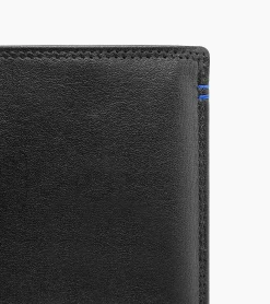 Grand portefeuille vertical zippé 2 volets Martin en cuir lisse - Black