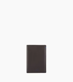Grand portefeuille vertical zippé 2 volets Martin en cuir lisse - Coffee Brown