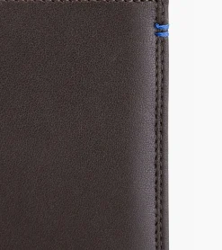 Grand portefeuille vertical zippé 2 volets Martin en cuir lisse - Coffee Brown