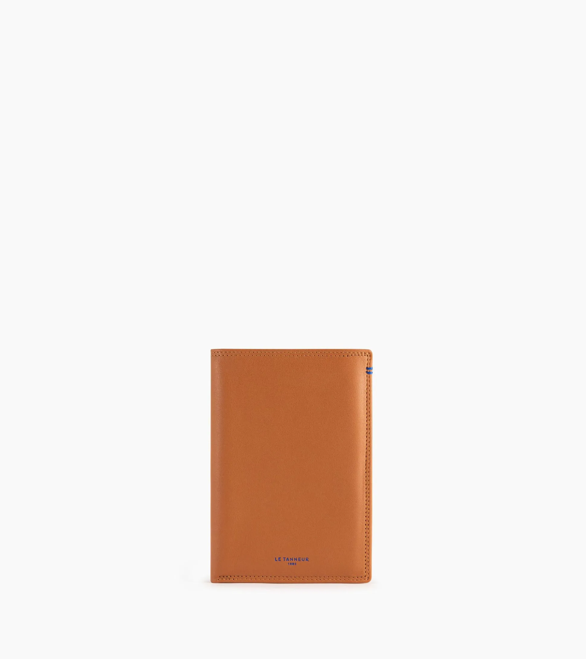 Grand portefeuille vertical zippé 2 volets Martin en cuir lisse - Brown Tan