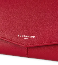 Grand portefeuille zippé Charlotte en cuir lisse - Garnet red