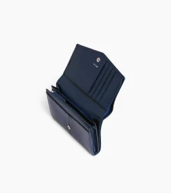Grand portefeuille zippé Charlotte en cuir lisse - Twilight Blue