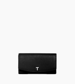 Grand portefeuille zippé Romy en cuir grainé - Black