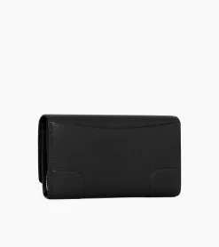 Grand portefeuille zippé Romy en cuir grainé - Black