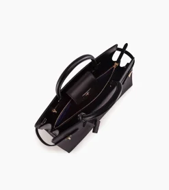 Grand sac à main Emilie en cuir signature T - Black
