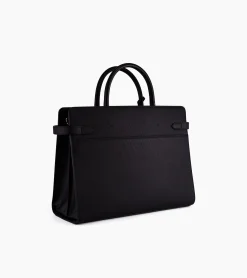 Grand sac à main Emilie en cuir signature T - Black