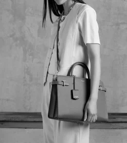 Grand sac à main Emilie en cuir grainé - Black