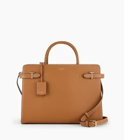 Grand sac à main Emilie en cuir grainé - Brown Tan