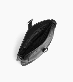 Grand sac bandoulière Pia en cuir lisse - NOIR 1