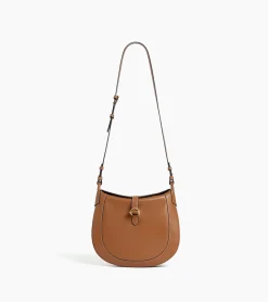 Grand sac bandoulière Pia en cuir lisse - TAN