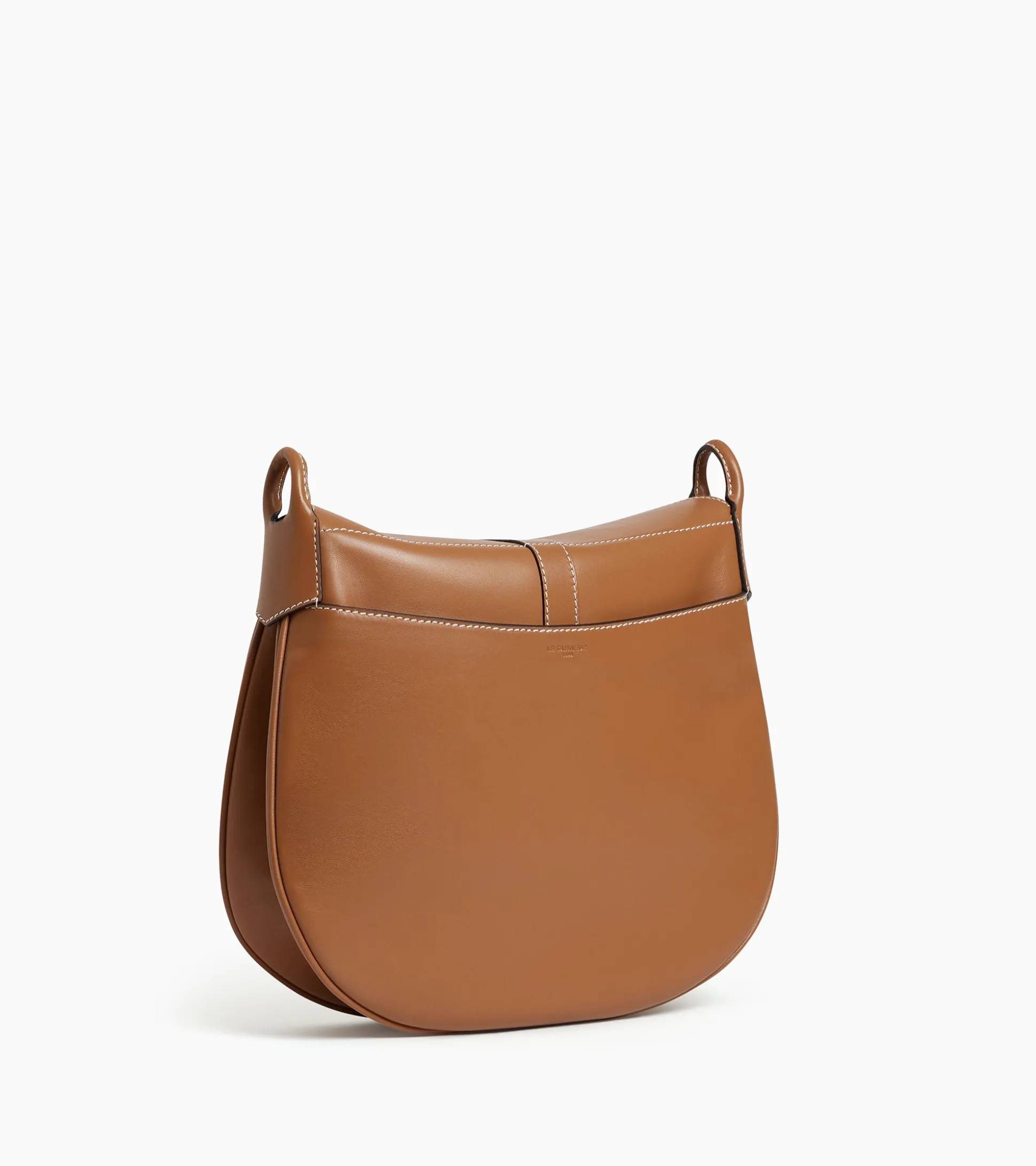 Grand sac bandoulière Pia en cuir lisse - TAN