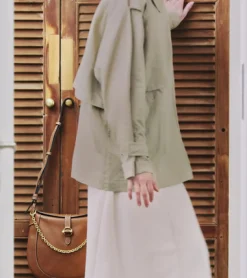 Grand sac bandoulière Pia en cuir lisse - TAN