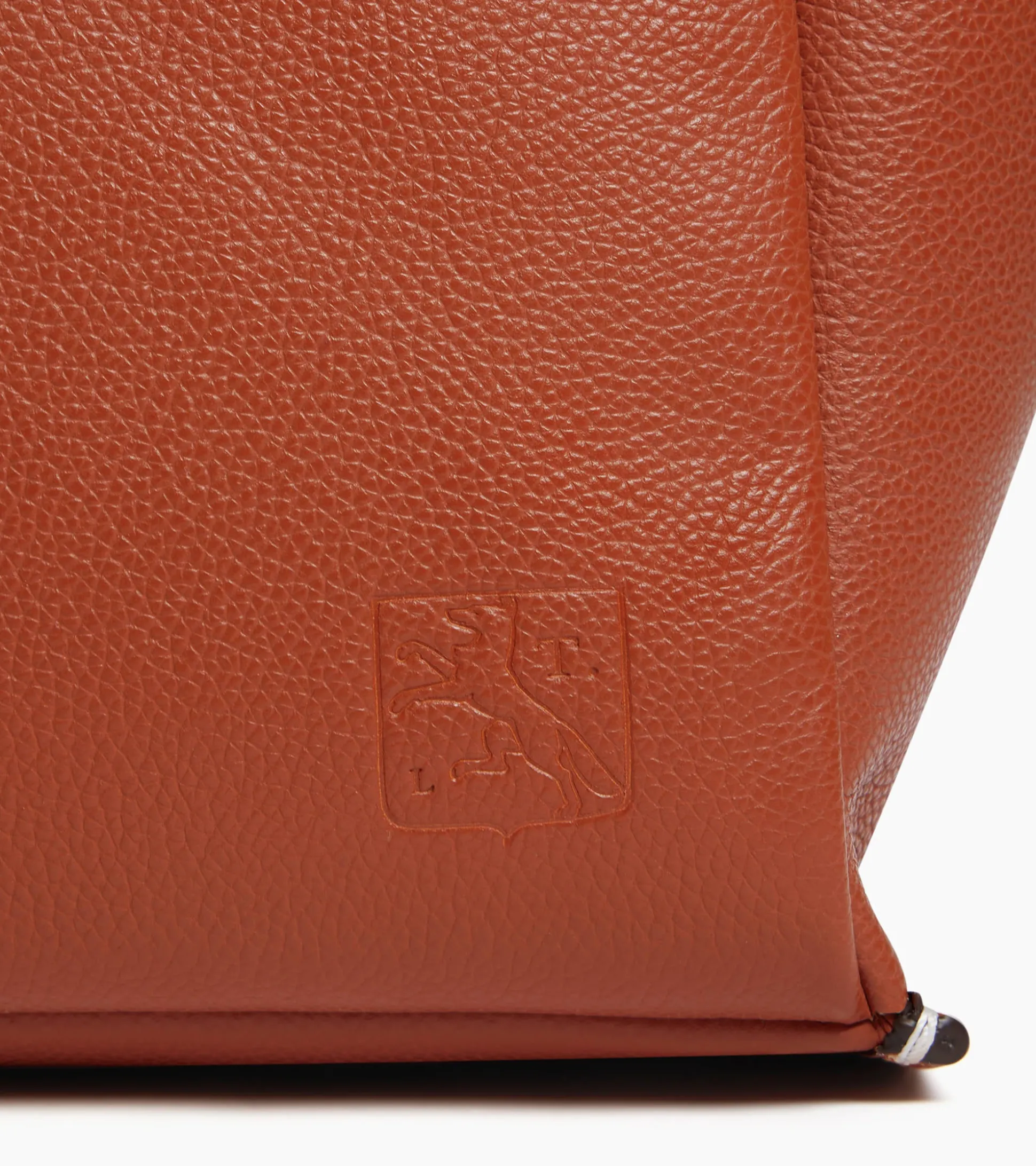 Grand sac cabas Elena en cuir grainé - ACAJOU 1